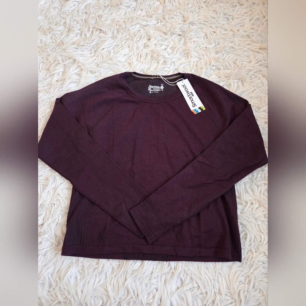 Smartwool Intraknit Active Seamless Long Sleeve Eggplant Purple Size S